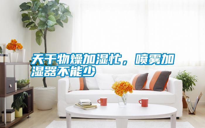 天干物燥加濕忙，噴霧加濕器不能少