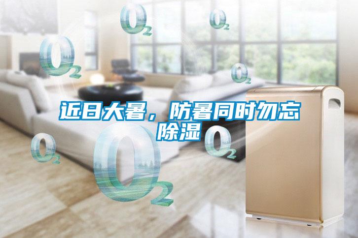 近日大暑，防暑同時勿忘除濕