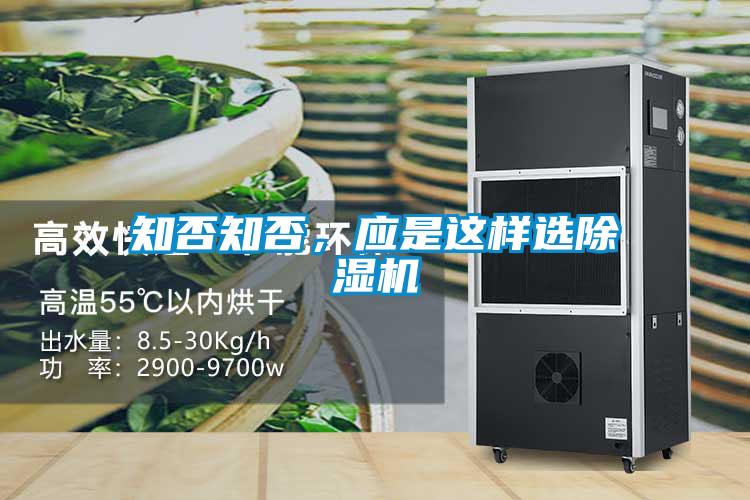 知否知否，應是這樣選除濕機