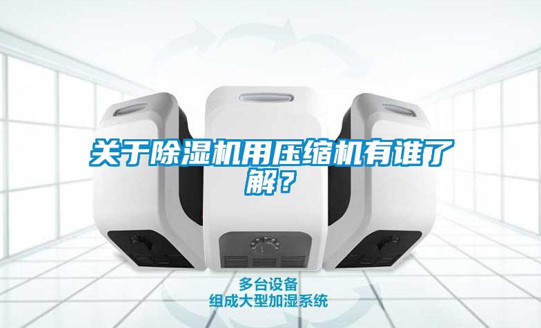 關于除濕機用壓縮機有誰了解？