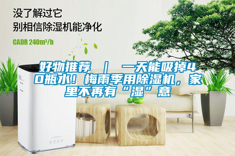 好物推薦 ｜ 一天能吸掉40瓶水！梅雨季用除濕機，家里不再有“濕”意