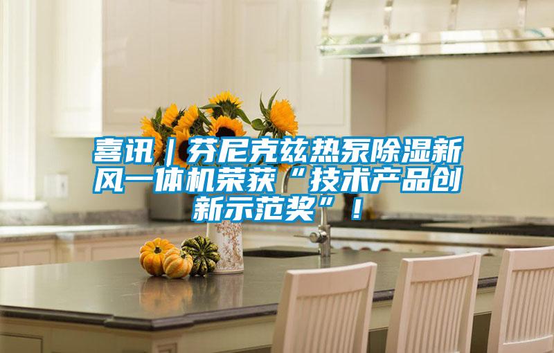 喜訊｜芬尼克茲熱泵除濕新風一體機榮獲“技術產品創新示范獎”！