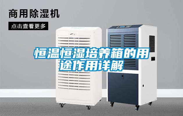 恒溫恒濕培養箱的用途作用詳解