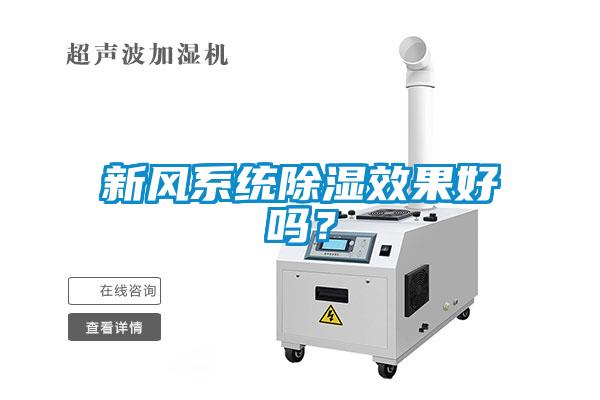新風系統除濕效果好嗎？