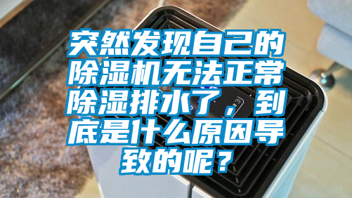 突然發現自己的除濕機無法正常除濕排水了，到底是什么原因導致的呢？