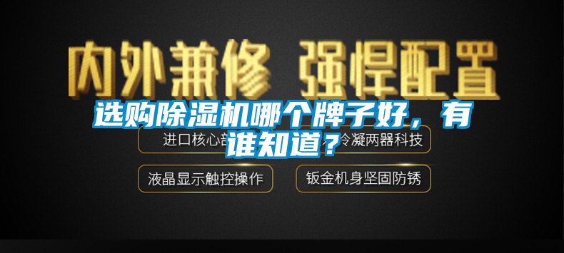 選購除濕機哪個牌子好，有誰知道？